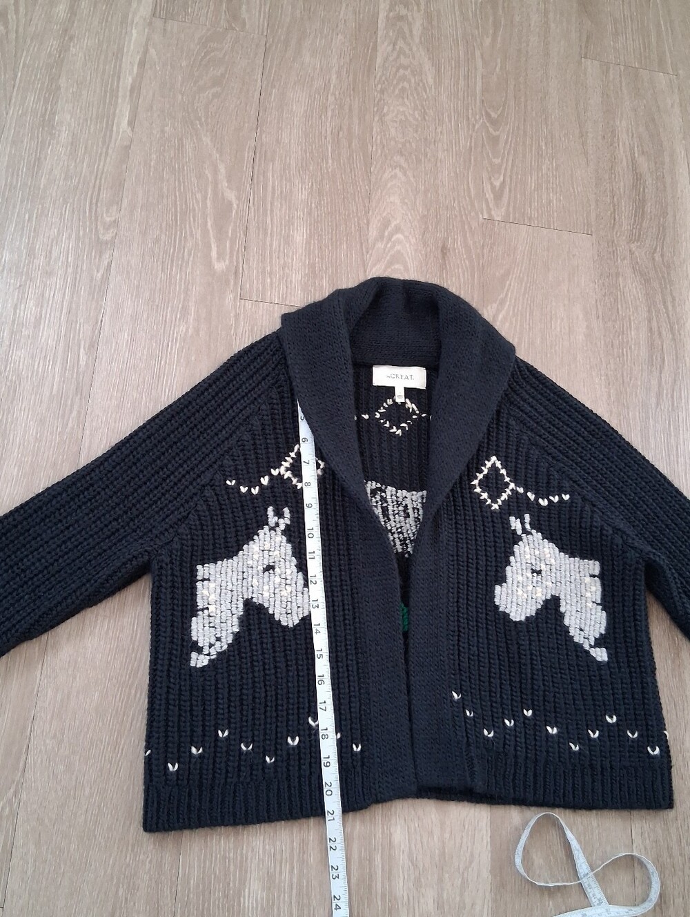 The Great Equestrian Lodge Cardigan In Navy - Picture 12 of 16